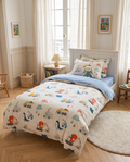 Housse de couette enfant - Dinos et engins de chantier