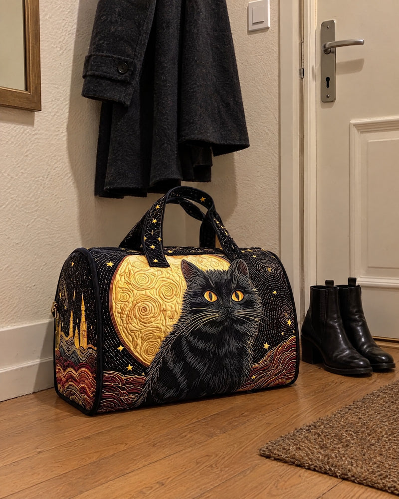 Sac de voyage - Chat sous la lune dorée