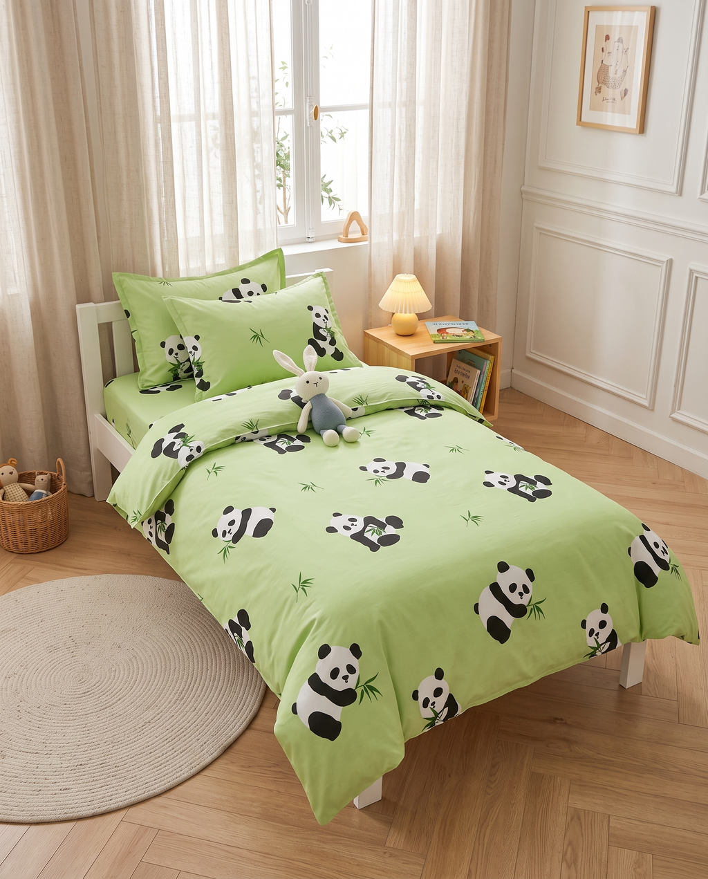 Housse de couette enfant - Pandas et bambous