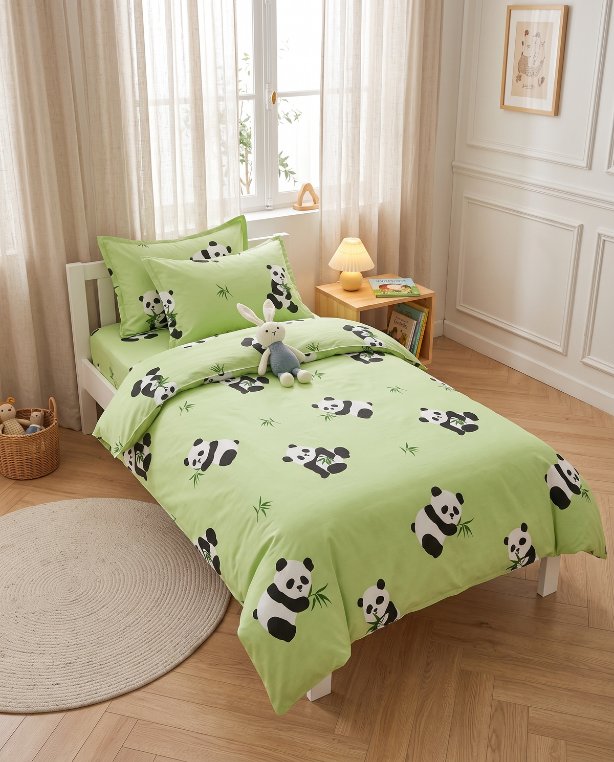 Housse de couette enfant - Pandas et bambous