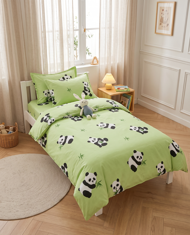 Housse de couette enfant - Pandas et bambous