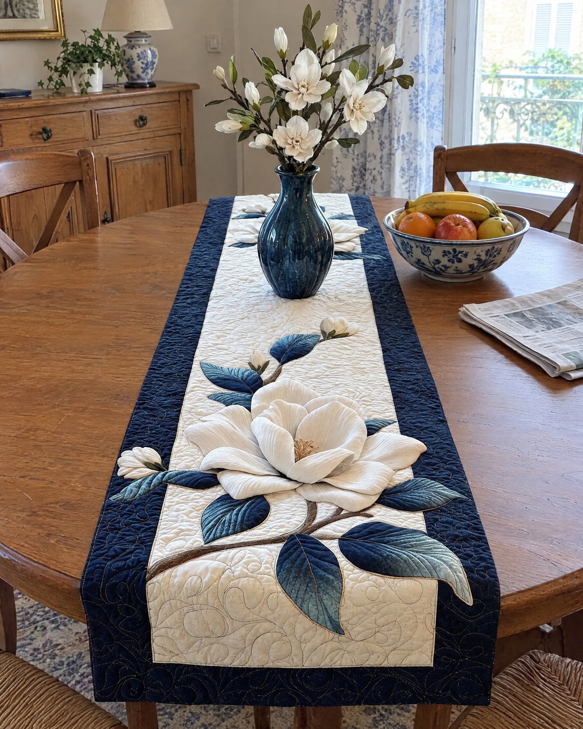 Chemin de table - Magnolia paisible