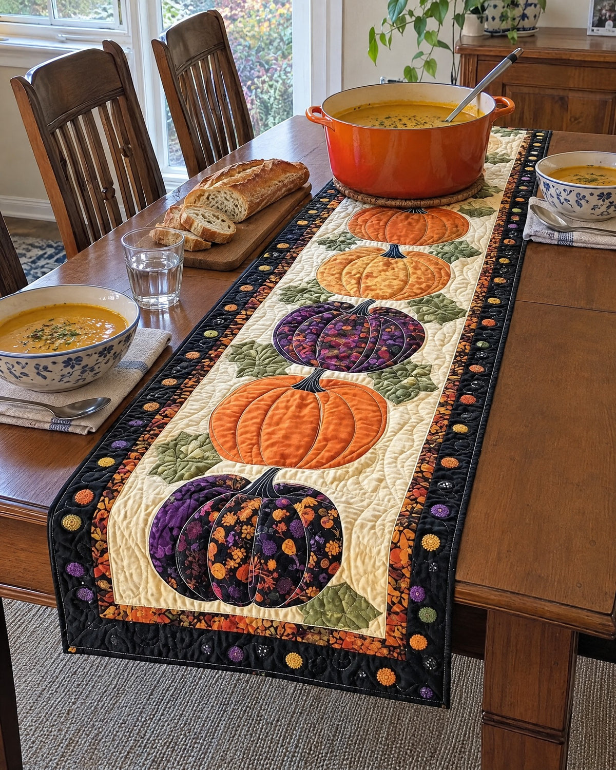 Chemin de table - Citrouille épicée