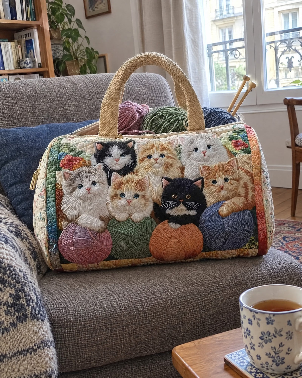 Sac de voyage - Chatons tricoteurs