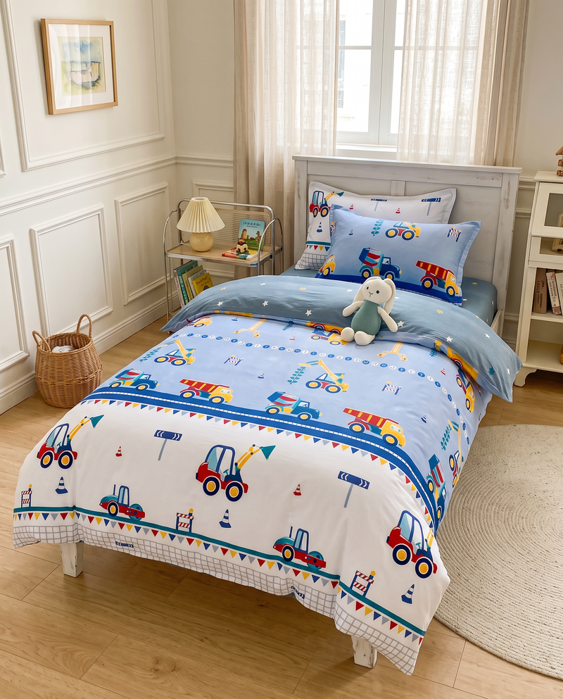 Housse de couette enfant - Petits engins de chantier