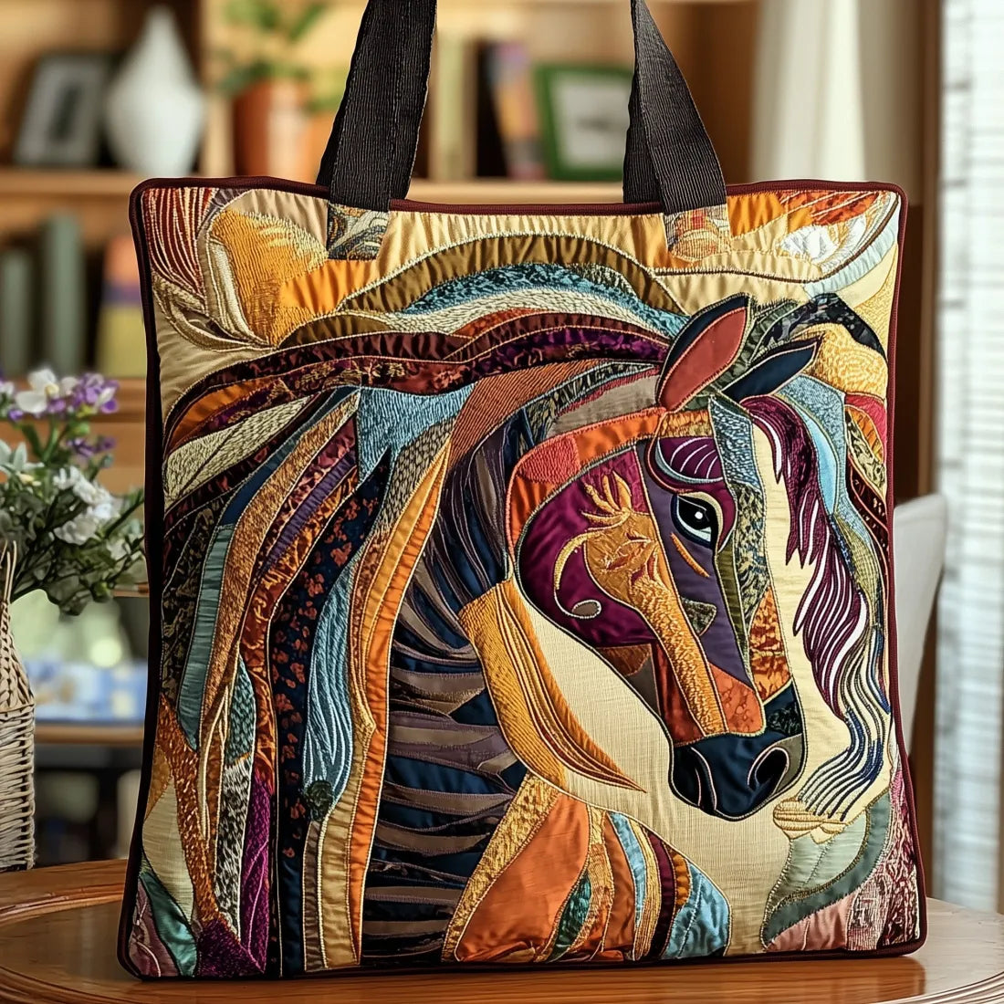 Sac artisanal - Cheval mosaïque multicolore
