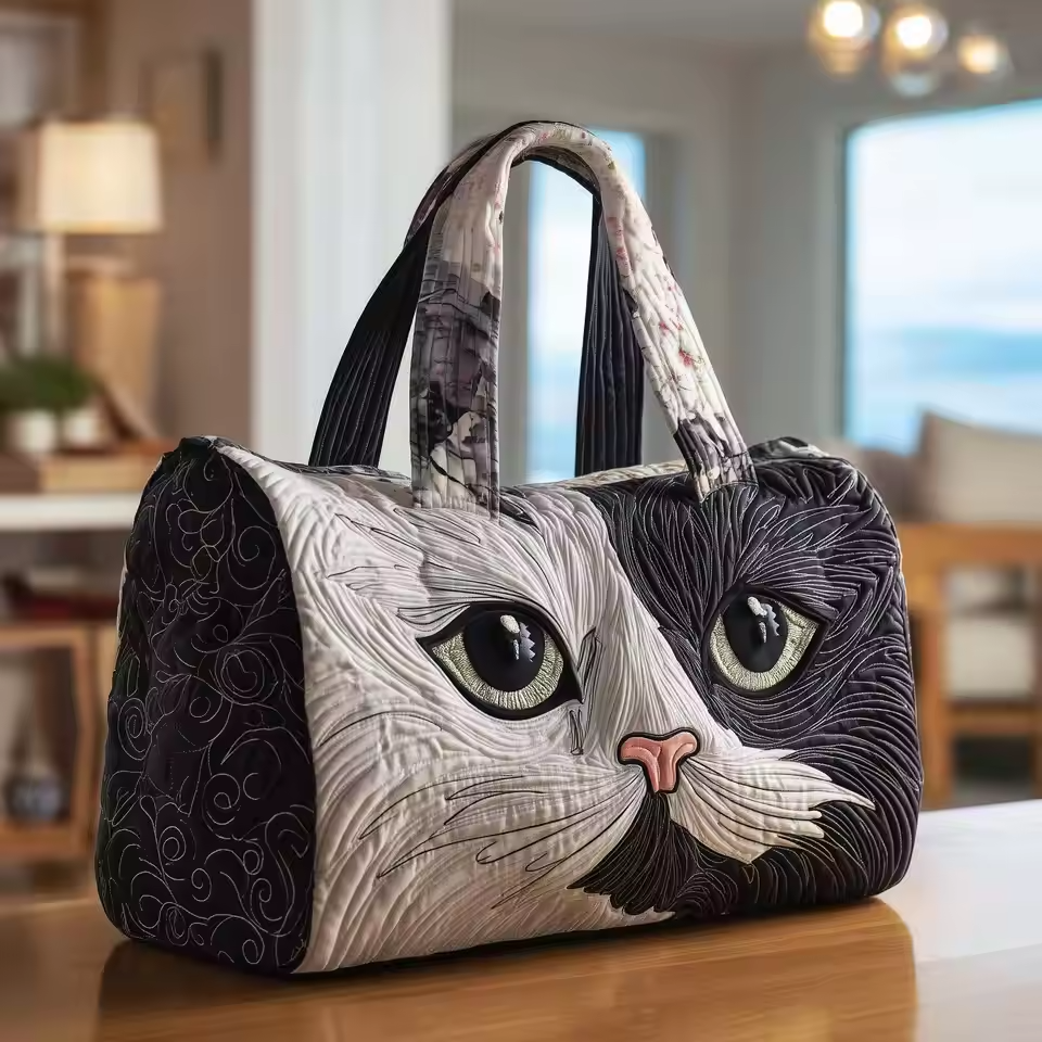 Sac de voyage - Petite chatte noire et blanche