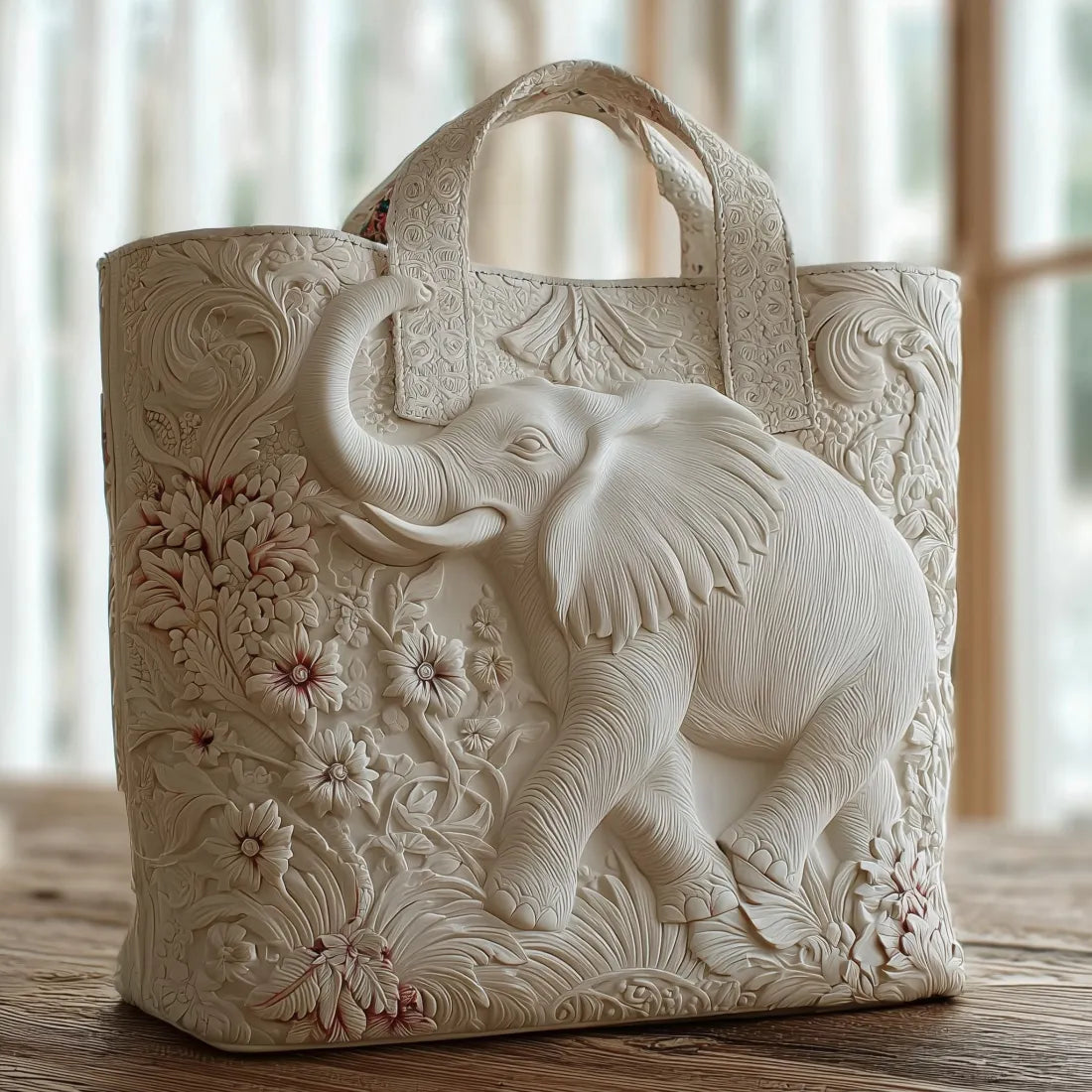 Sac artisanal - Éléphant blanc