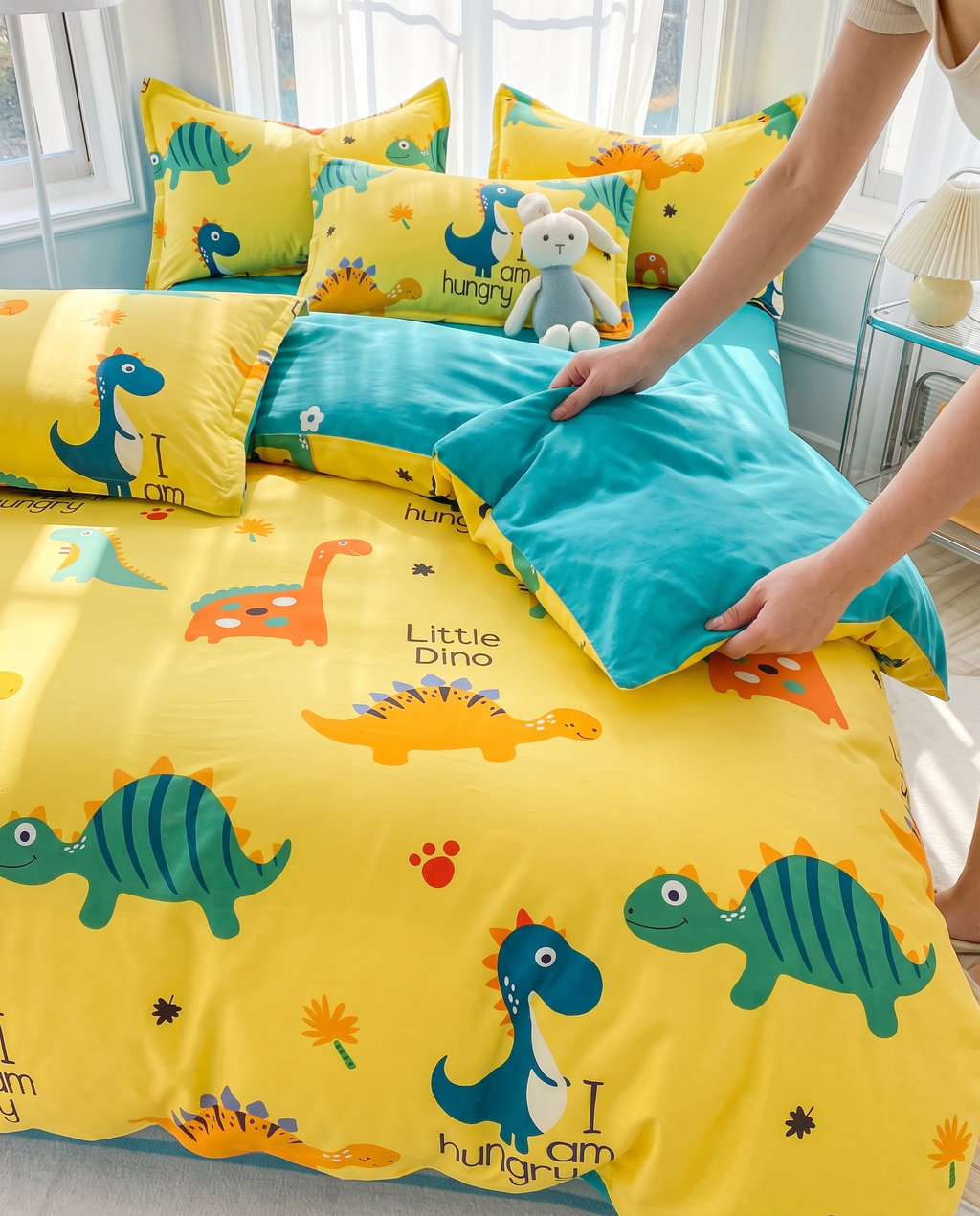 Housse de couette enfant - Petits dinosaures