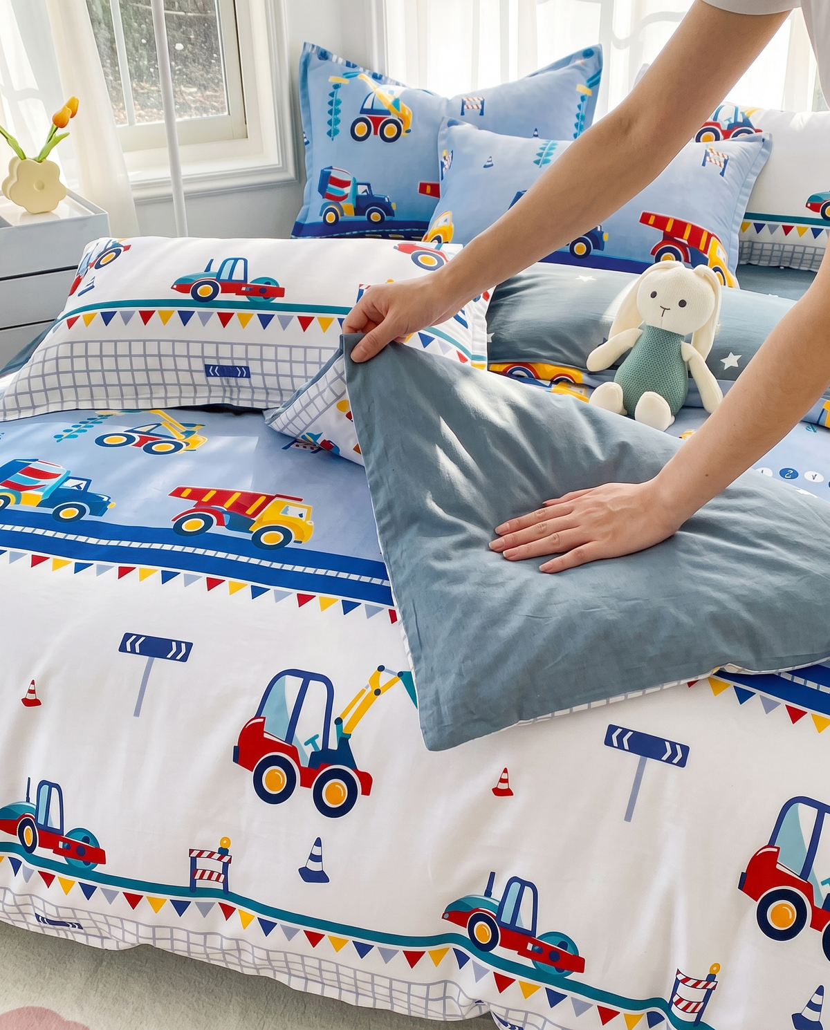Housse de couette enfant - Petits engins de chantier