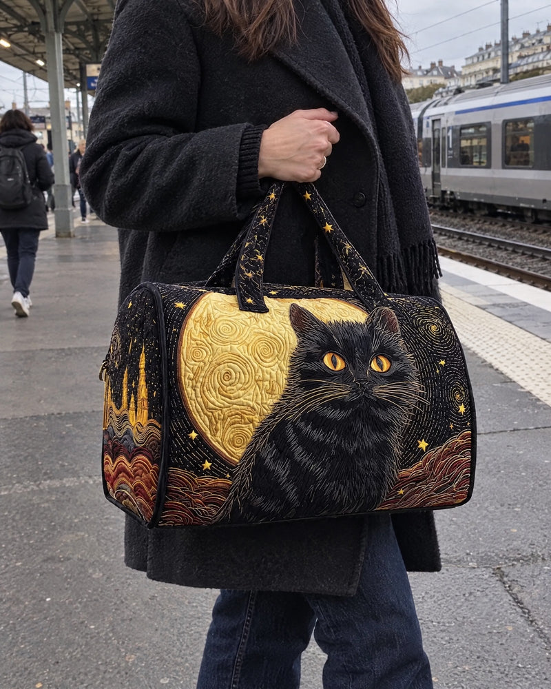 Sac de voyage - Chat sous la lune dorée