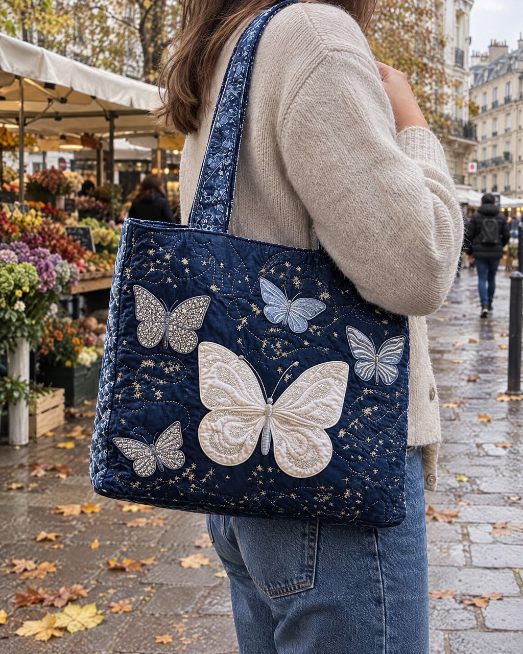 Sac artisanal - Papillon argenté