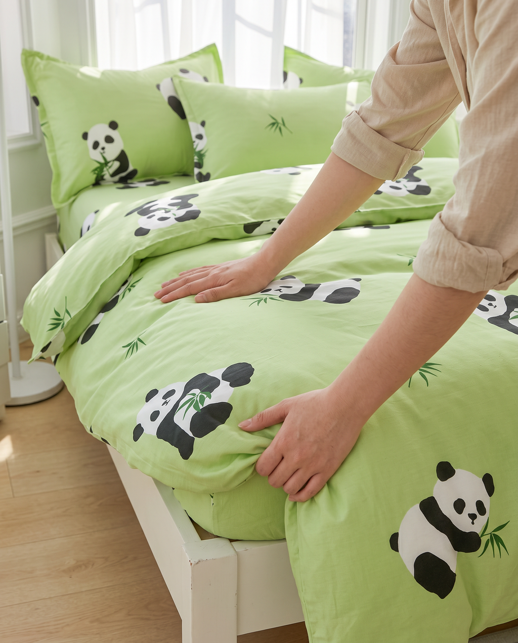 Housse de couette enfant - Pandas et bambous