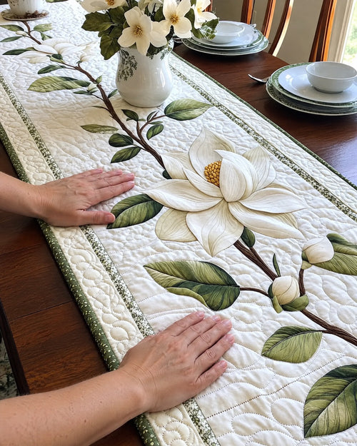 Chemin de table - Magnolia rustique