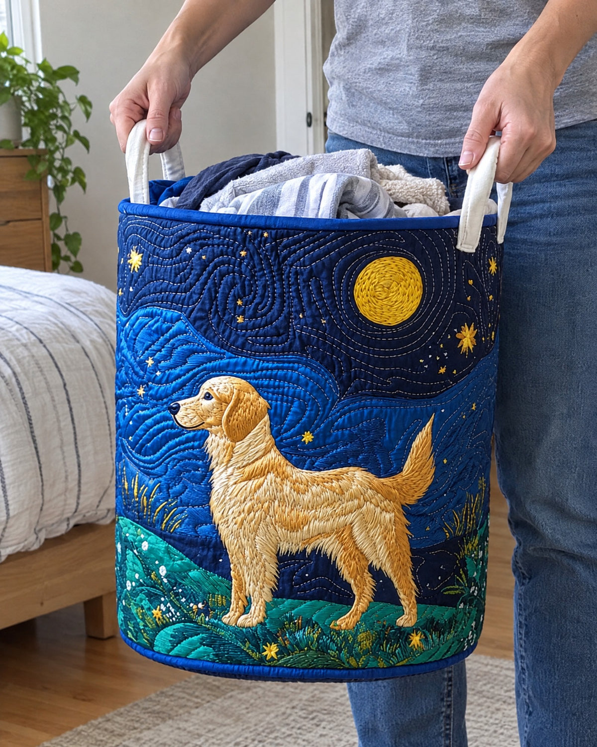 Panier à linge - Charme du chien doré