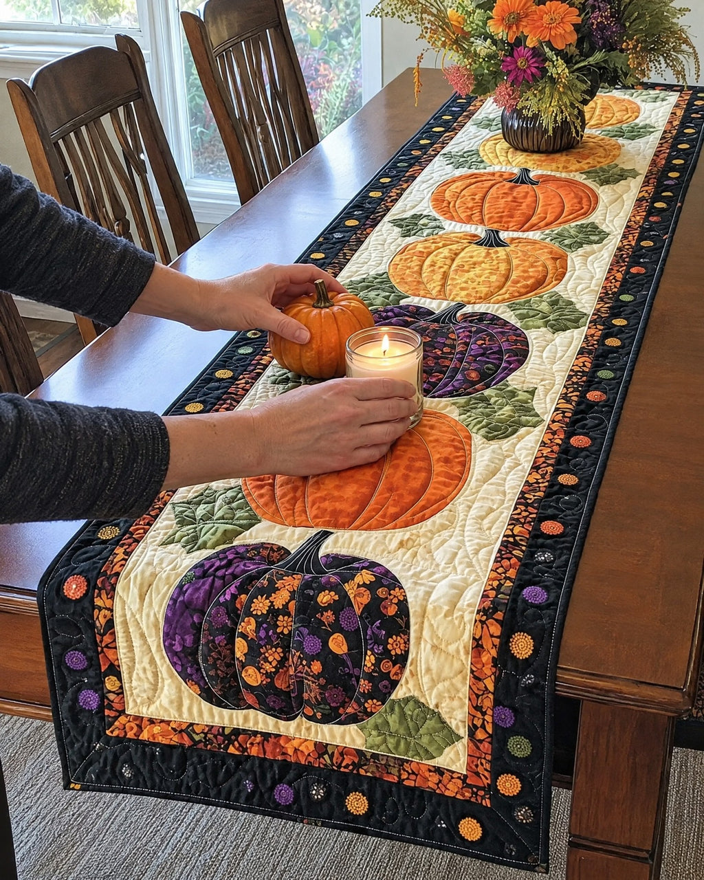 Chemin de table - Citrouille épicée