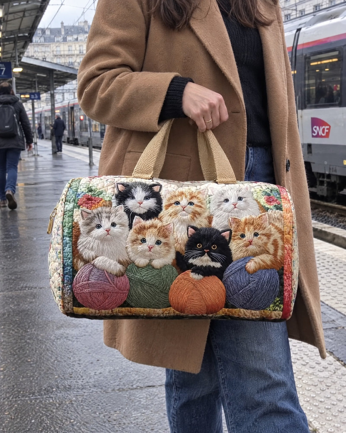 Sac de voyage - Chatons tricoteurs