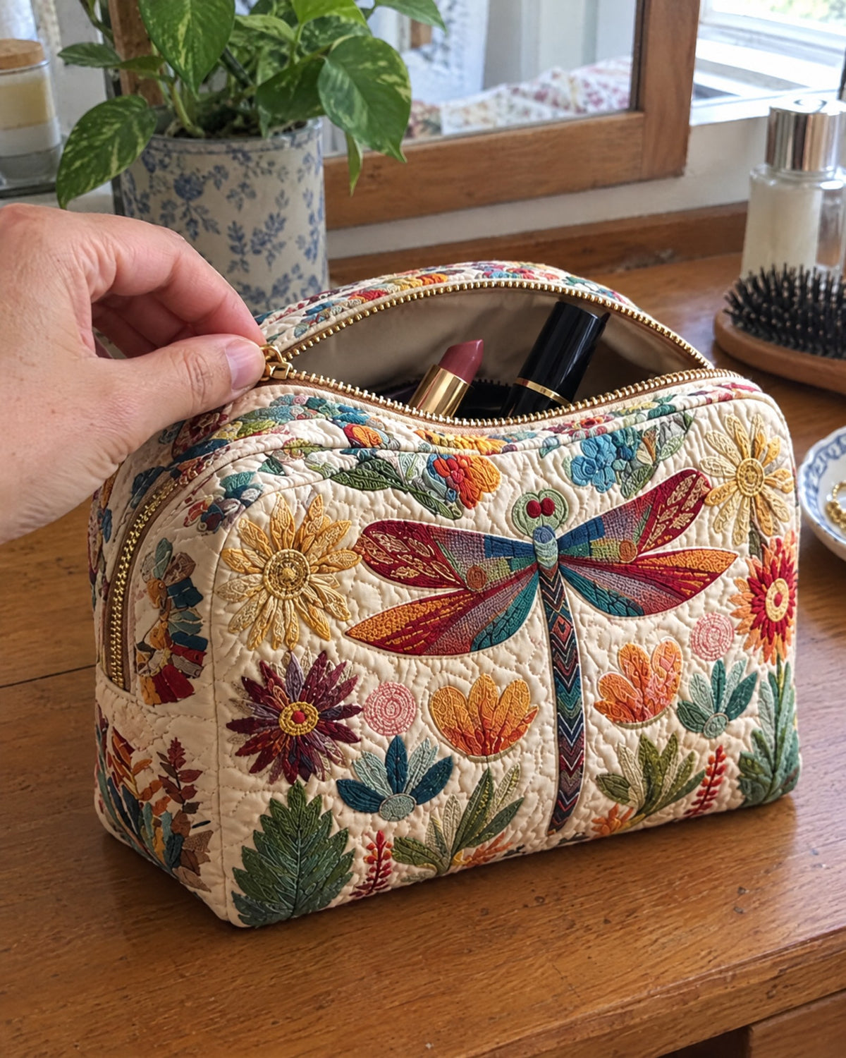 Trousse de maquillage - Matelassée céleste