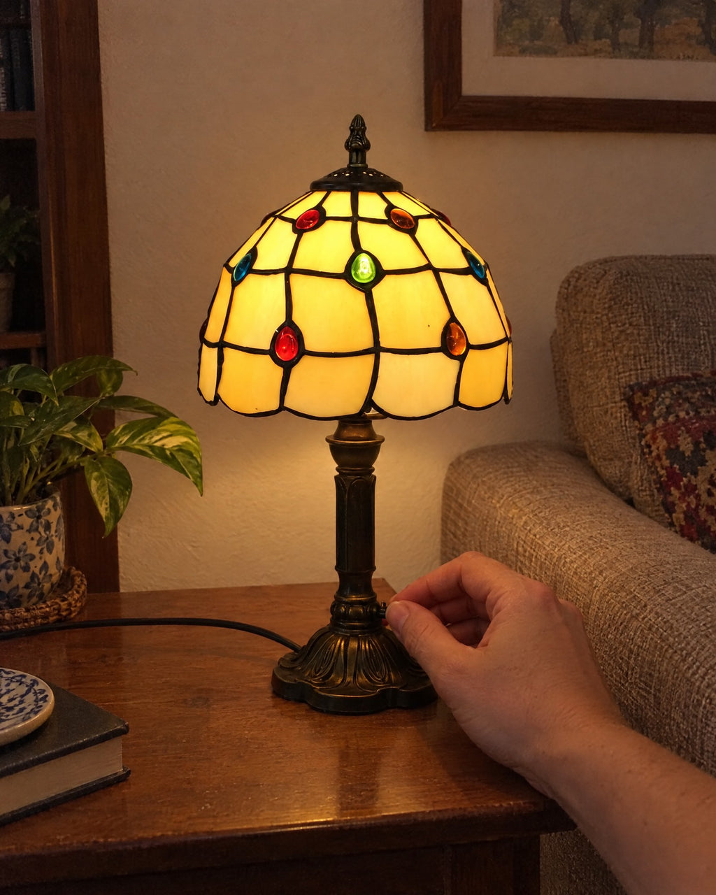 Lampe de table - Diamants dorés