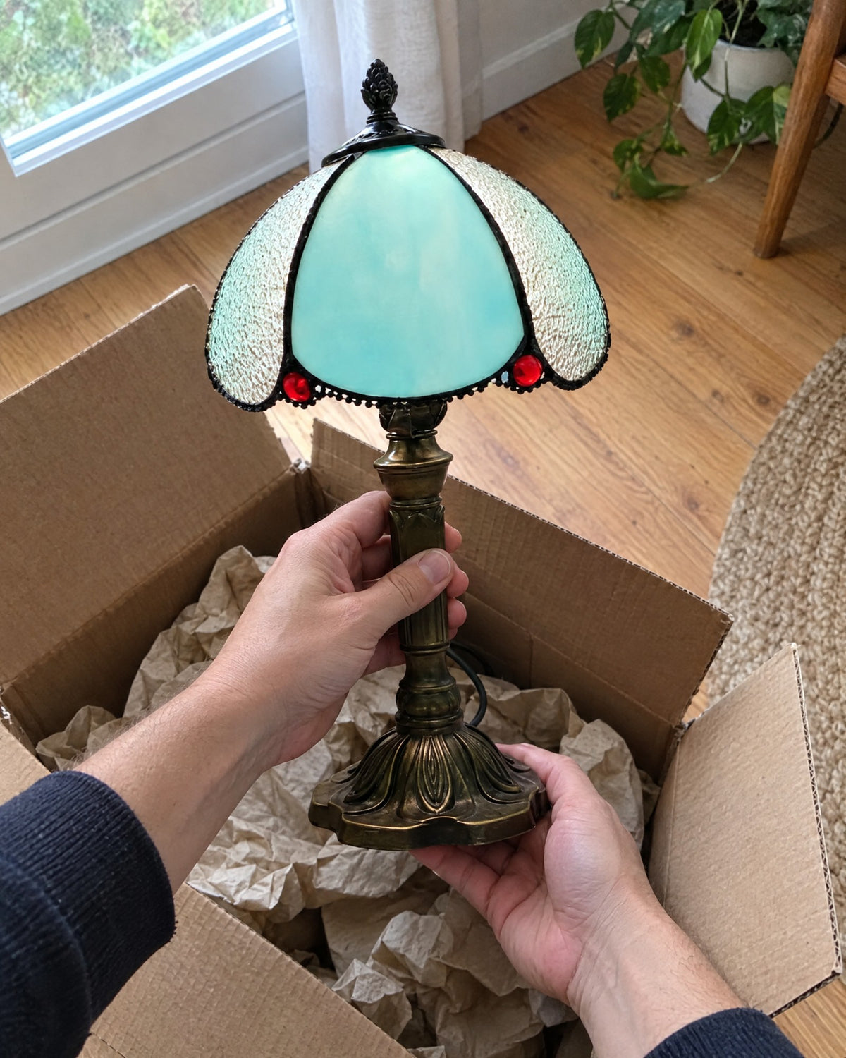Lampe de table - Papillon bleu