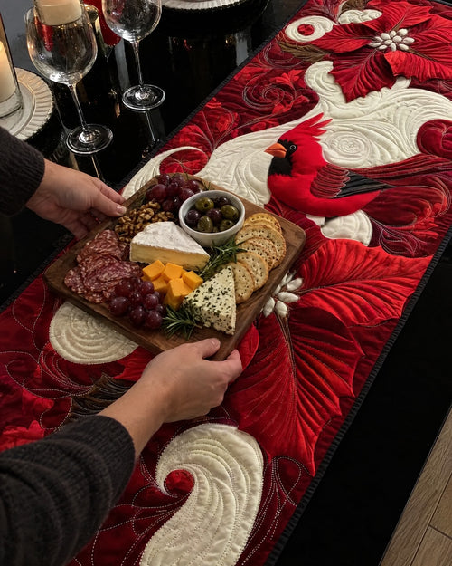 Chemin de table - Cardinal rouge
