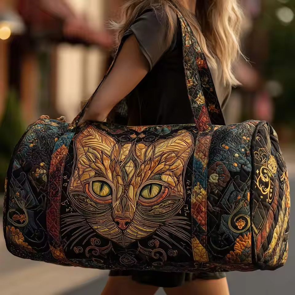 Sac de voyage - Chat doré nocturne