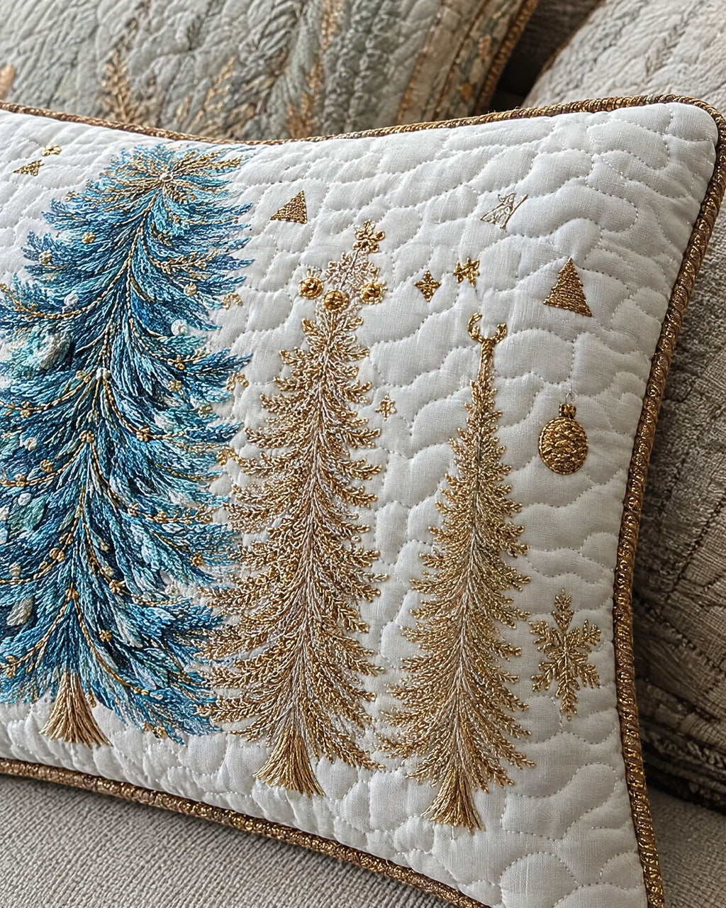 Housse de coussin - Forêt festive