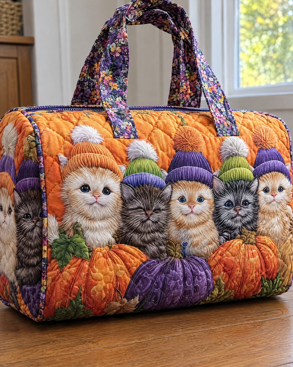 Sac de voyage - Chatons aux citrouilles