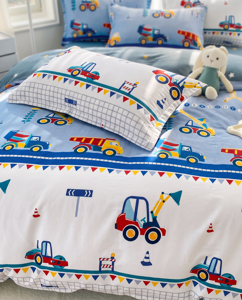 Housse de couette enfant - Petits engins de chantier