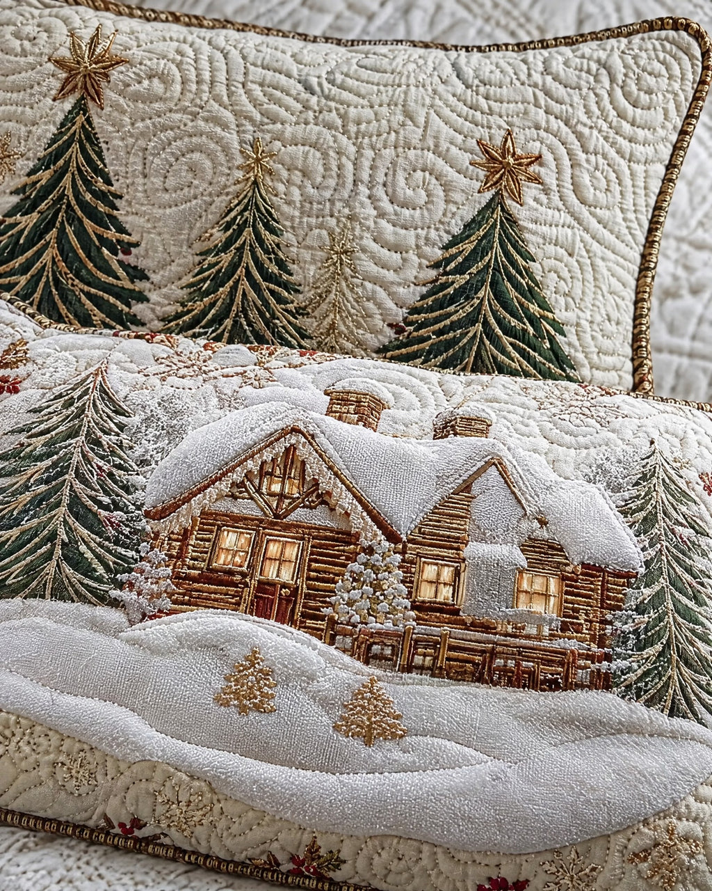 Housse de coussin - Chalet sous la neige