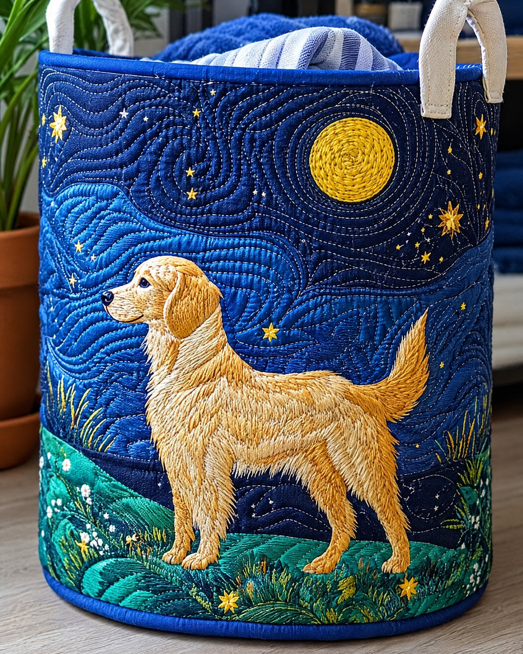 Panier à linge - Charme du chien doré