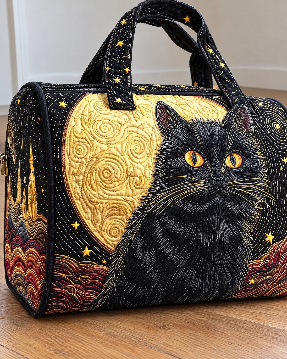 Sac de voyage - Chat sous la lune dorée