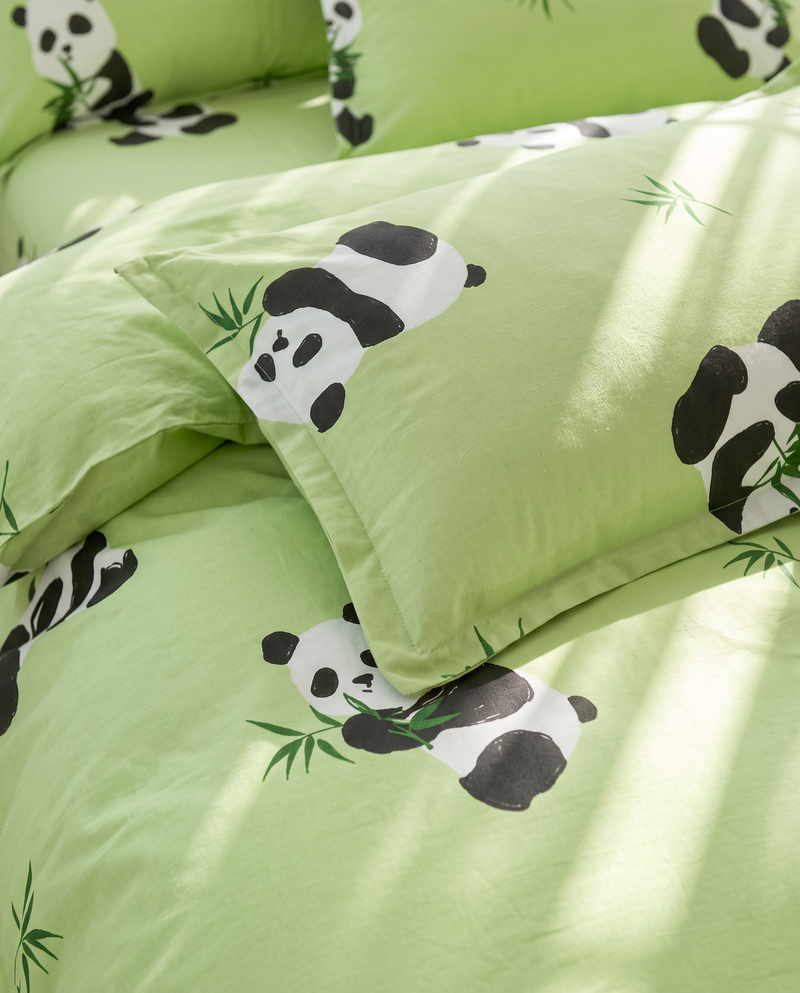 Housse de couette enfant - Pandas et bambous
