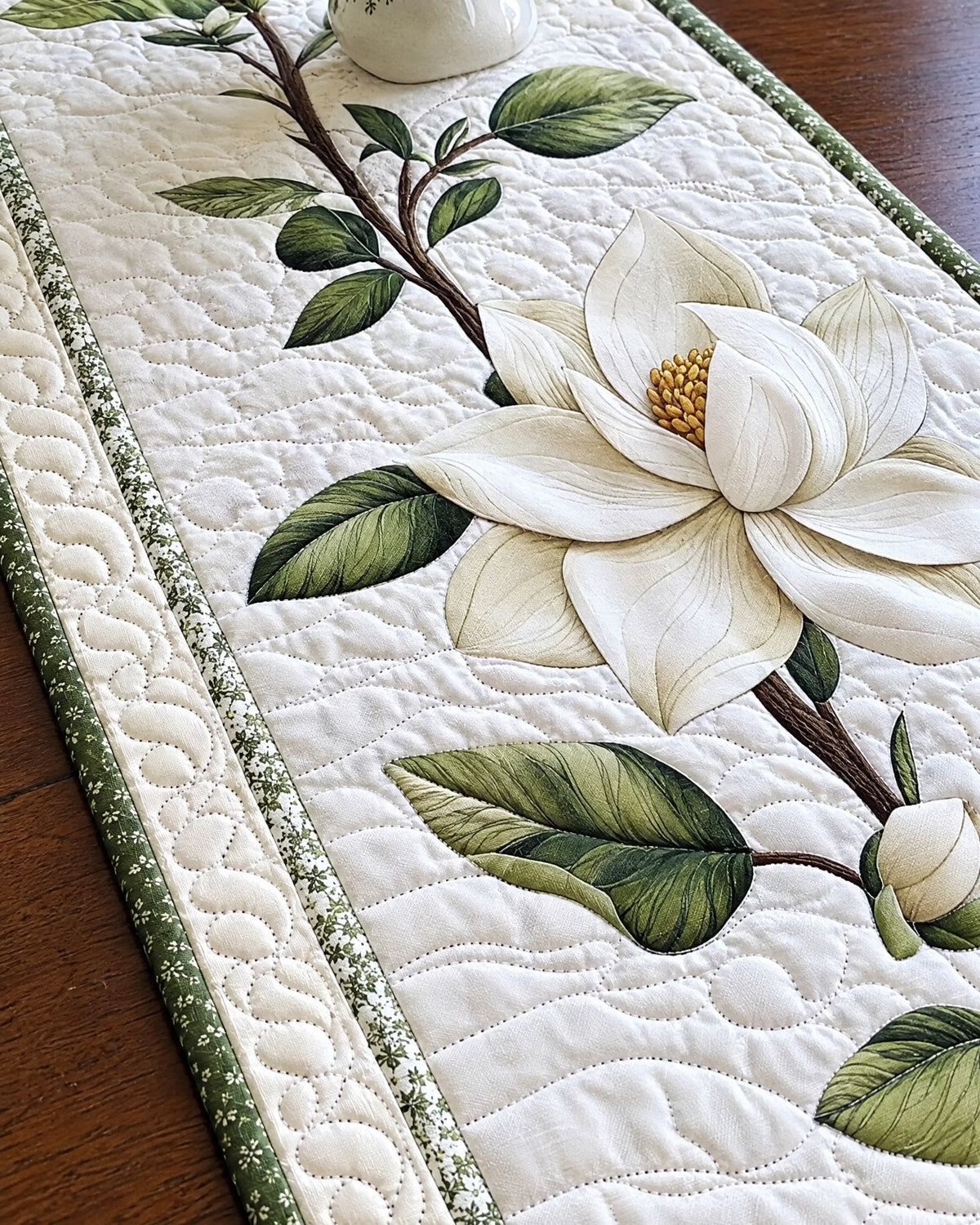 Chemin de table - Magnolia rustique