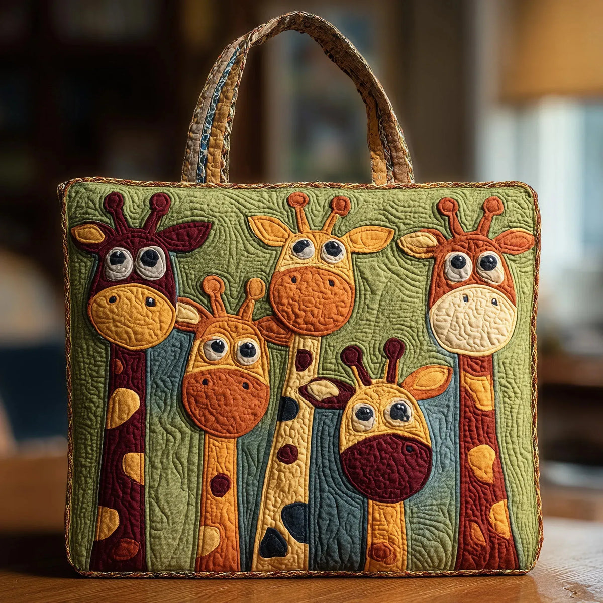 Sac artisanal - Famille de girafes