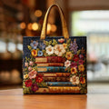 Sac artisanal - Motif floral et livres