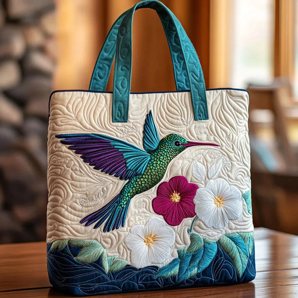 Sac artisanal - Colibri parmi les fleurs