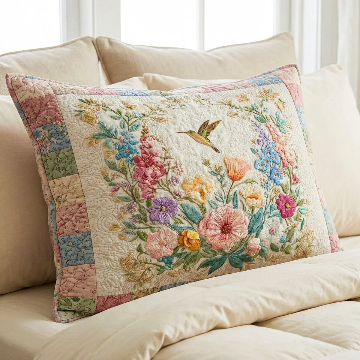Housse de coussin - Champ de fleurs
