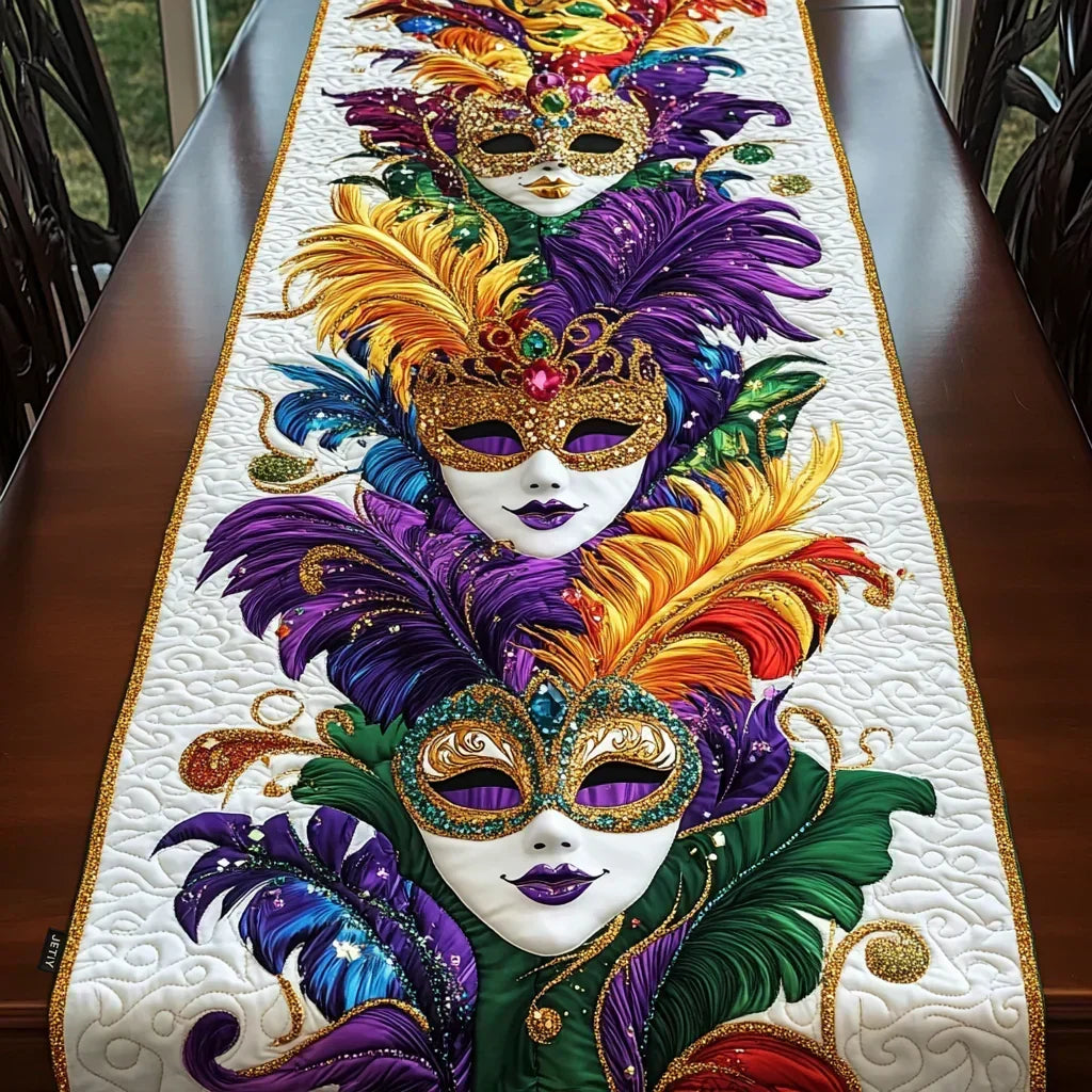 Chemin de table - Masque de carnaval