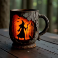 Tasse Halloween en relief – Sorcière et chat
