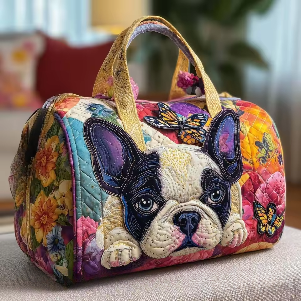 Sac de voyage - Bulldog et papillons