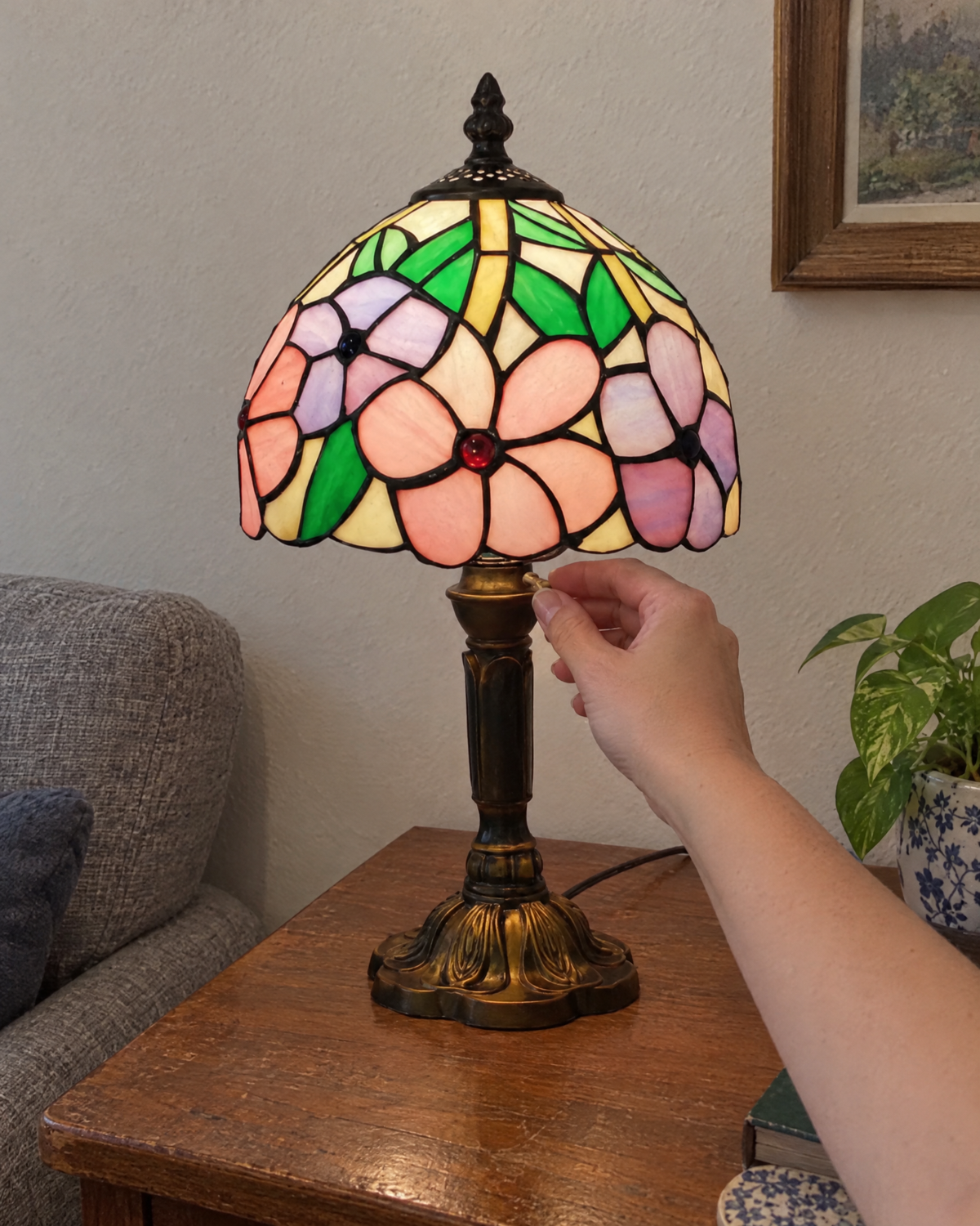 Lampe de table - Grandes fleurs