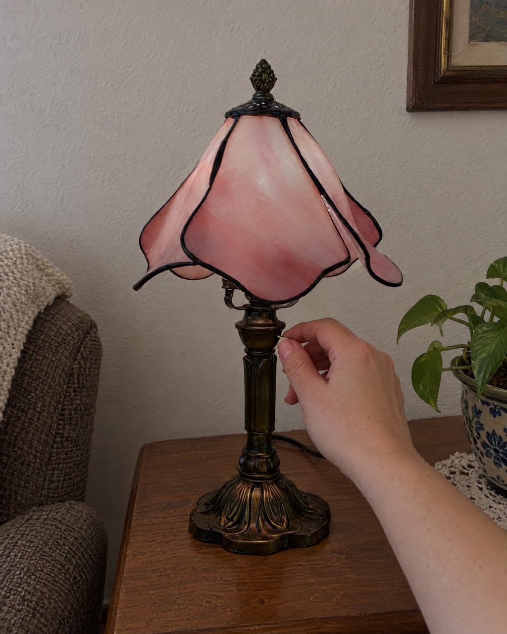Lampe de table - Fée rose