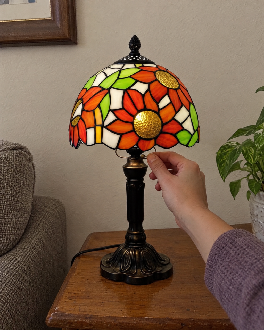 Lampe de table - Prairie fleurie