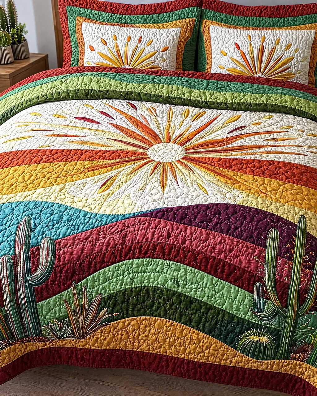 Parure de lit - Coucher de soleil et cactus