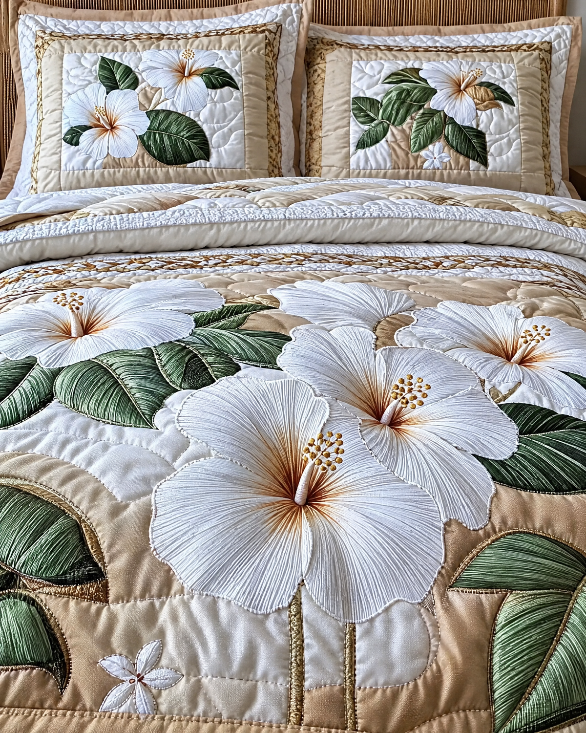 Parure de lit - Hibiscus blanc