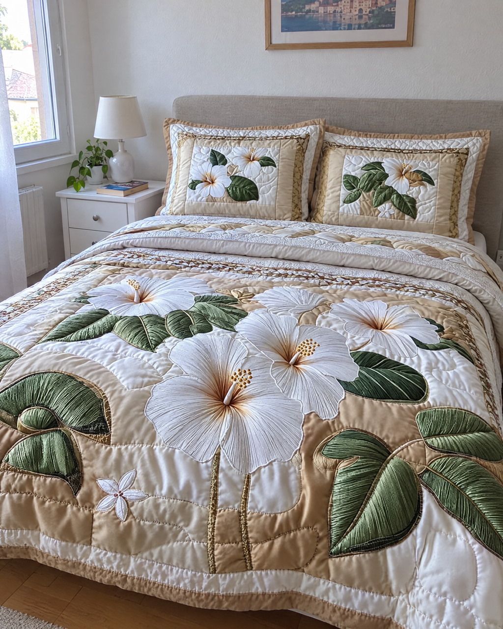 Parure de lit - Hibiscus blanc