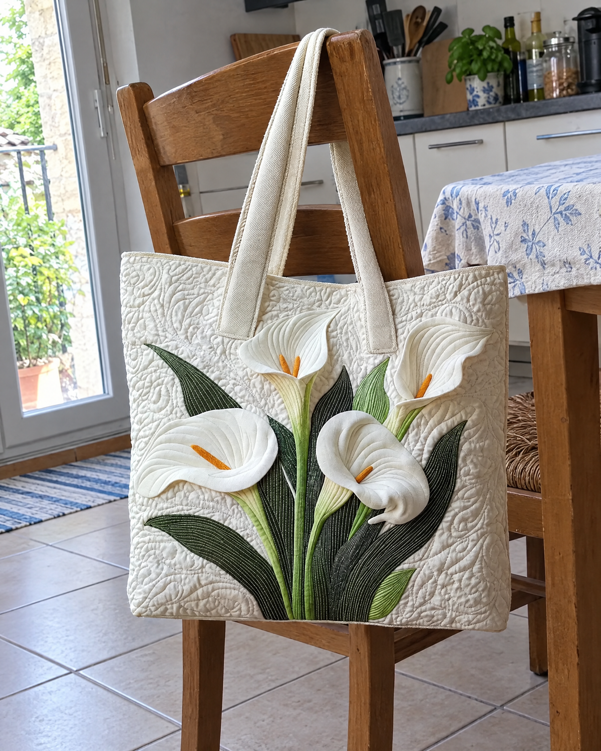 Sac artisanal - Arums blancs