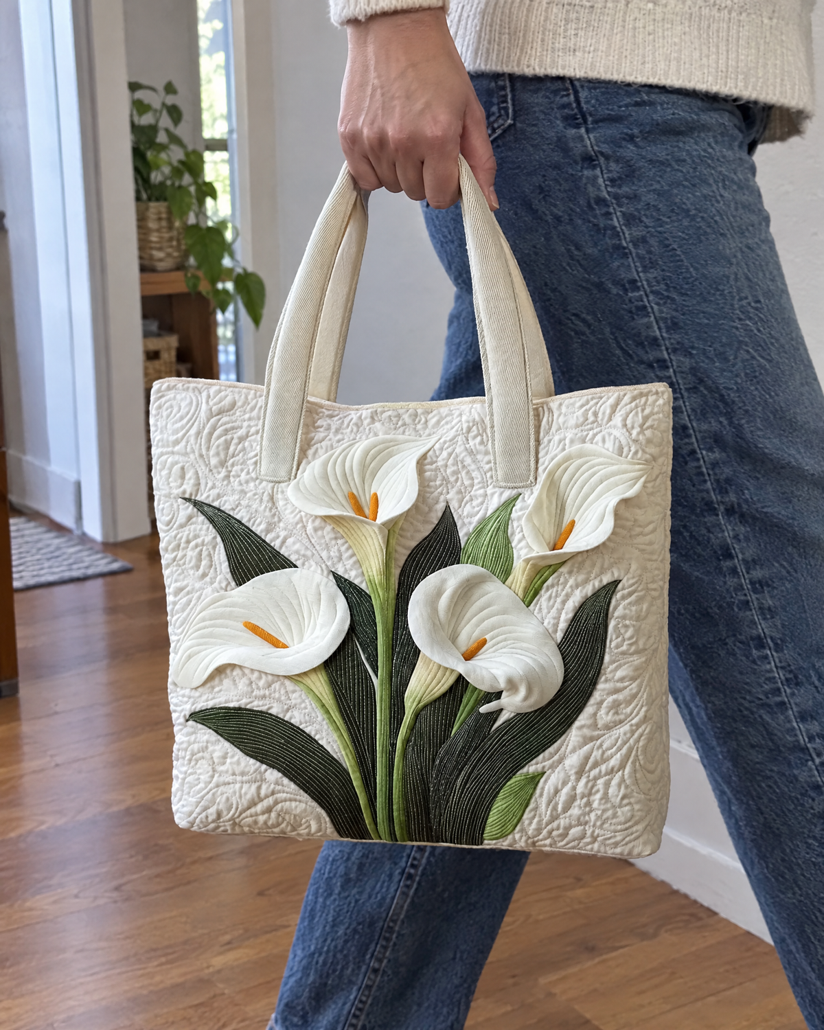 Sac artisanal - Arums blancs
