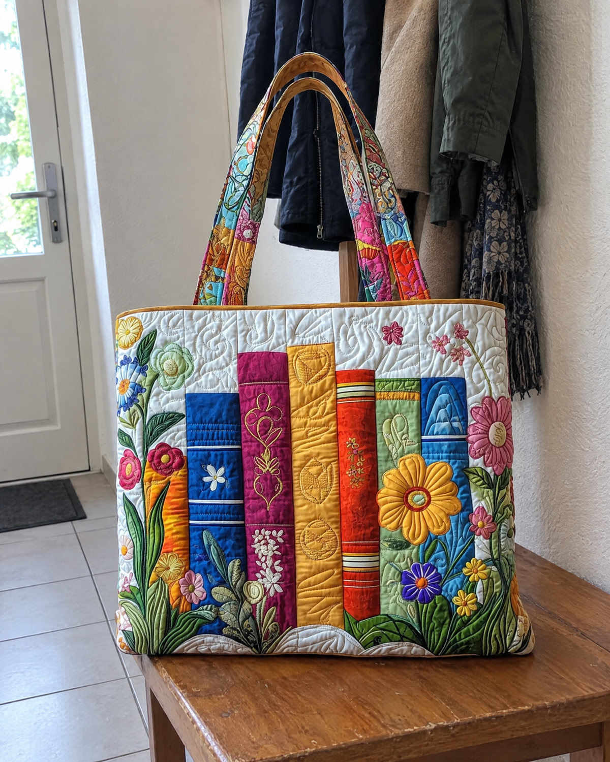 Sac artisanal - Bibliothèque fleurie